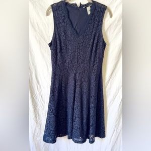Navy Blue Lace Dress